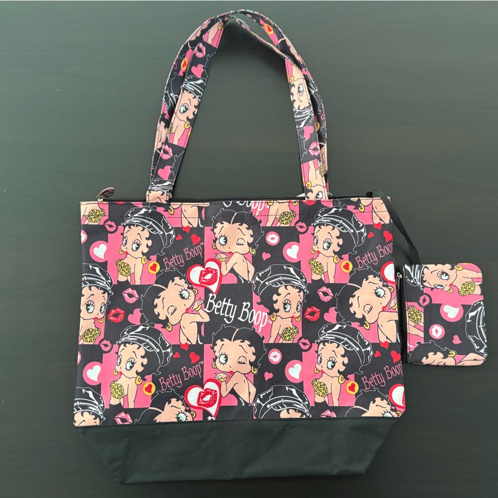 Nwt Betty Boop Black Tote with coin purse